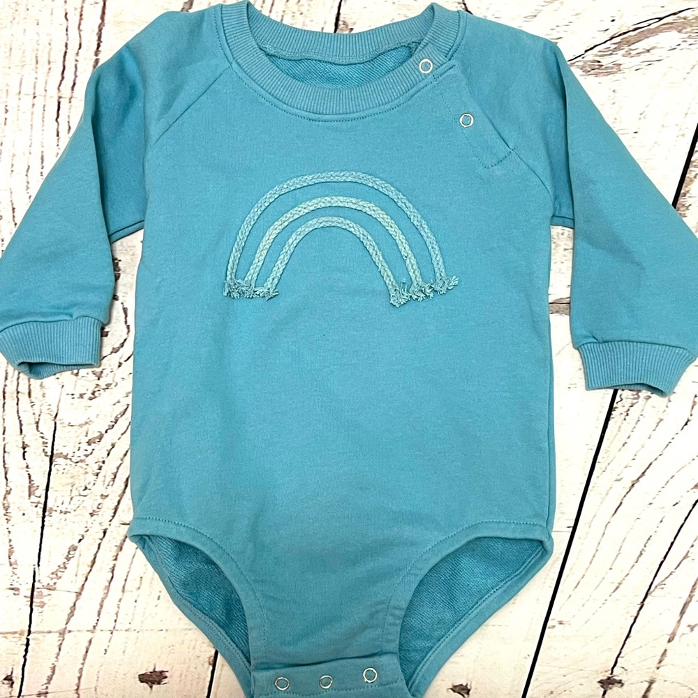 Brand new neutral boho baby rainbow onsie